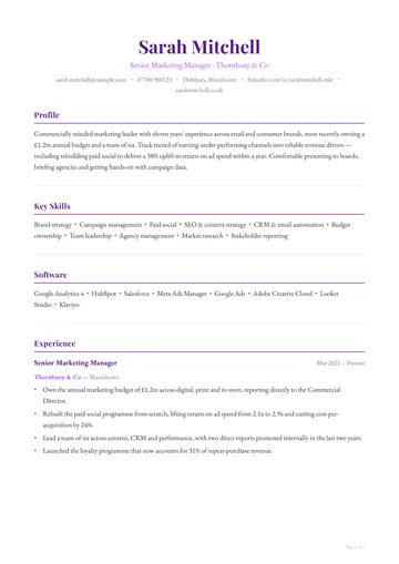 Wapping resume template — creative, classic layout