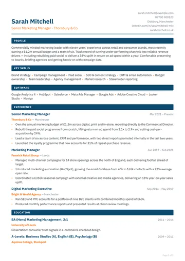 Whitechapel resume template — creative, compact layout